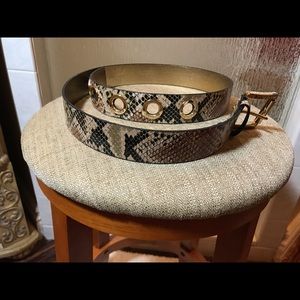 Michael Kors Snakeskin pattern leather belt